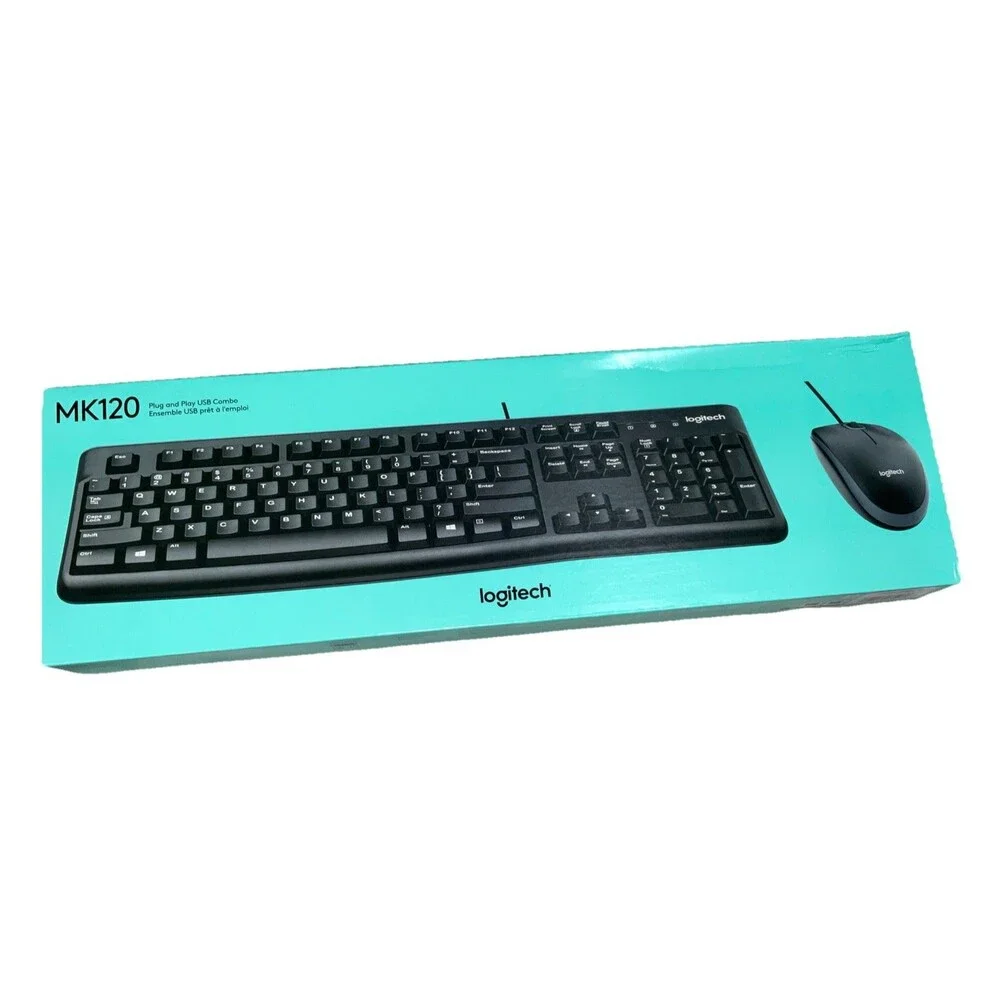 Logitech MK120 Keyboard And Mouse,Plug And Play USB Combo